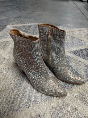 Forever rhinestone heeled booties